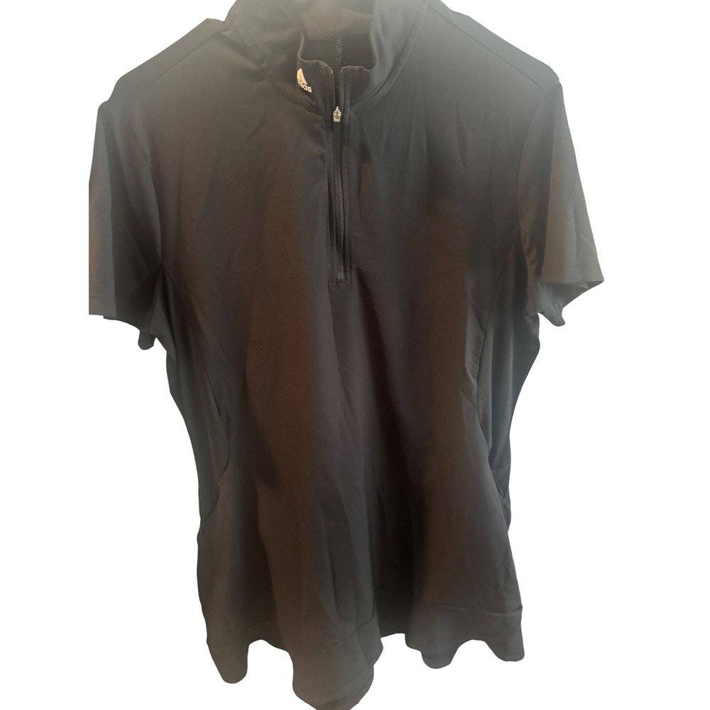 Adidas Parley Ocean Plastic Black Quarter Zip Golf Polo Shirt Womens XL